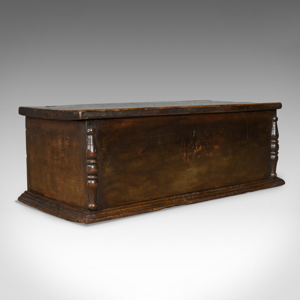 Antique Six Plank Coffer, English Oak Sword Chest, Charles II Trunk Circa 1680 - London Fine Antiques