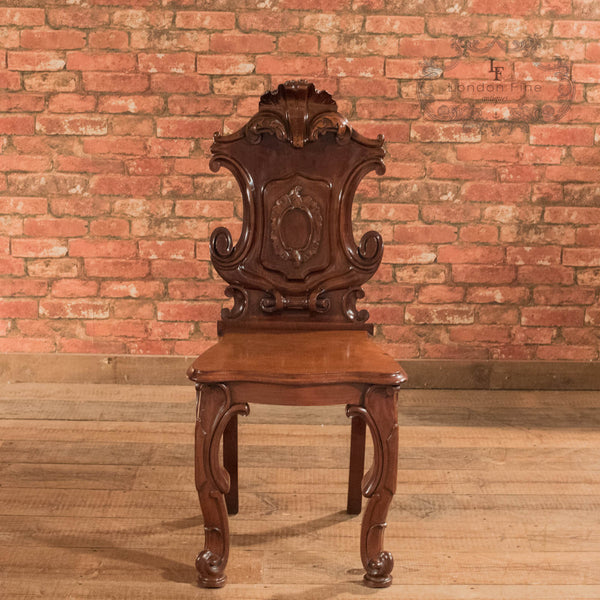 Victorian Solid Shield Back Hall Chair, c.1880 - London Fine Antiques