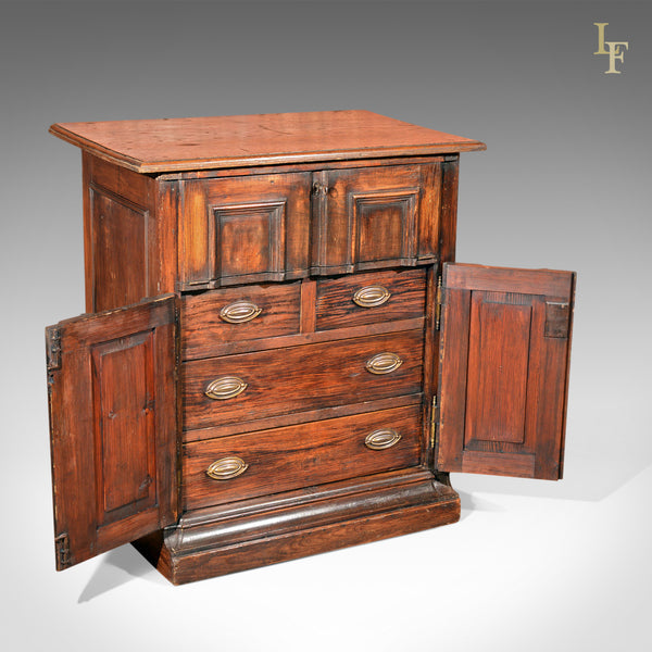 Antique Specimen Cabinet, French Oak Cupboard, Secretaire, Desk Circa 1850 - London Fine Antiques