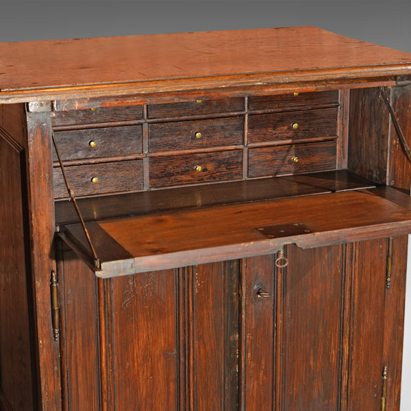 Antique Specimen Cabinet, French Oak Cupboard, Secretaire, Desk Circa 1850 - London Fine Antiques