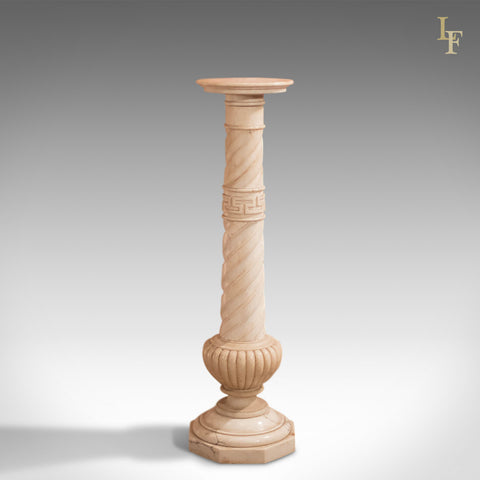 Antique Stand, Alabaster Marble Torchere - London Fine Antiques