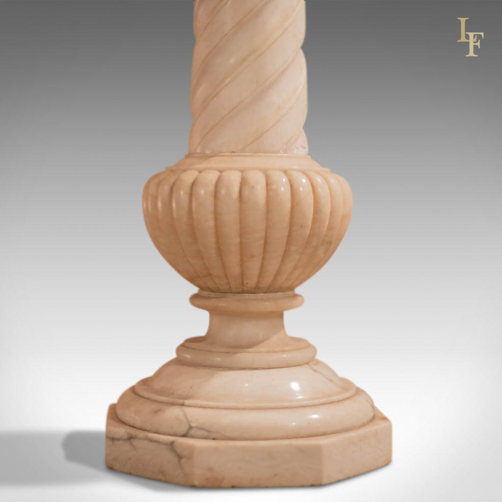 Antique Stand, Alabaster Marble Torchere – London Fine Antiques