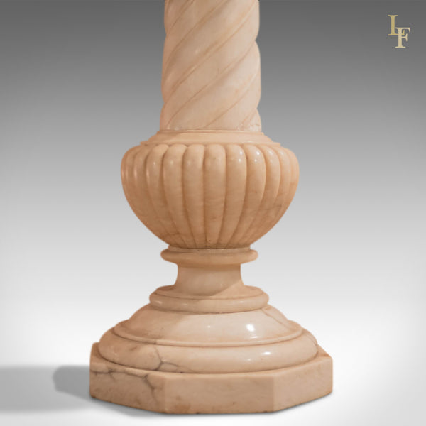 Antique Stand, Alabaster Marble Torchere - London Fine Antiques
