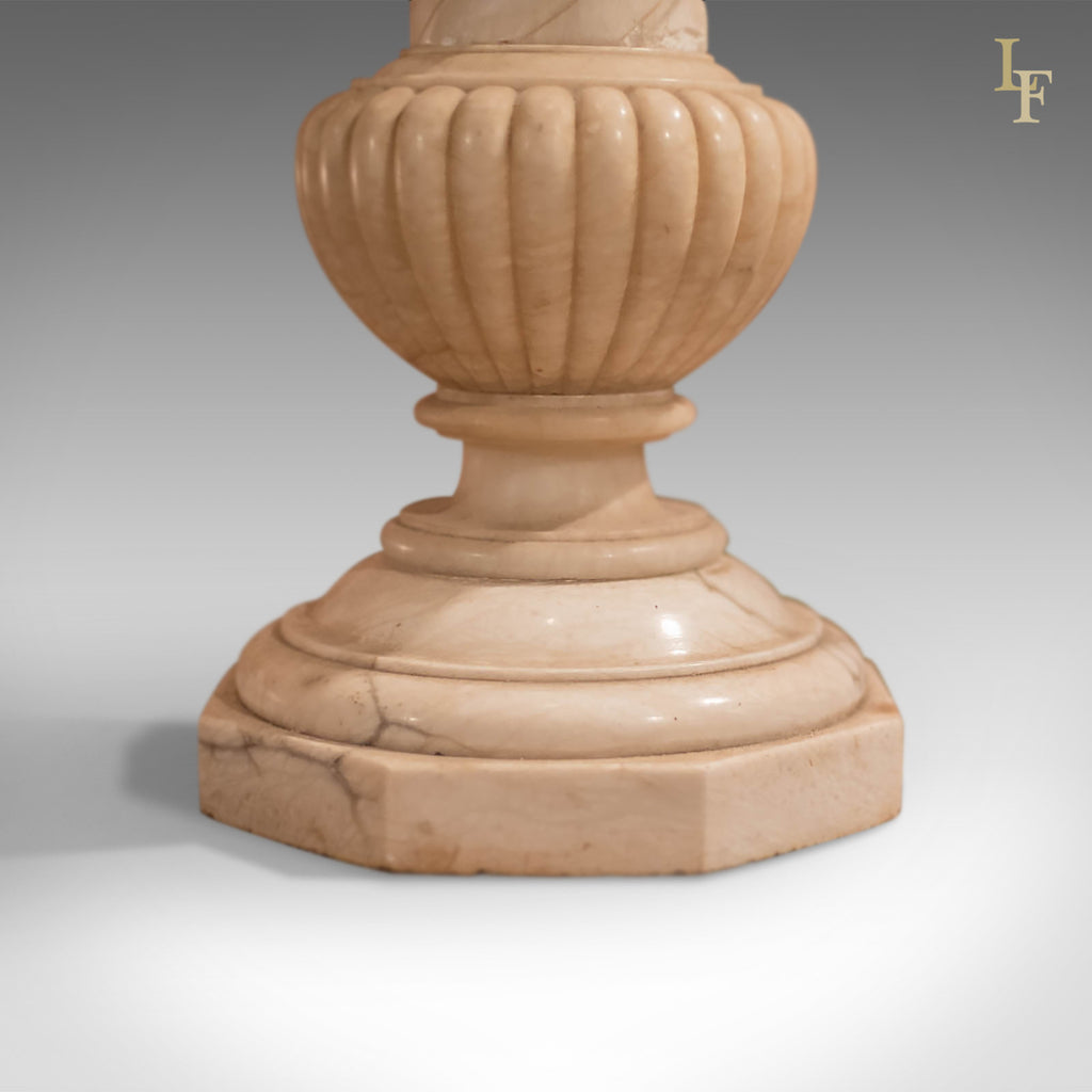 Antique Stand, Alabaster Marble Torchere – London Fine Antiques