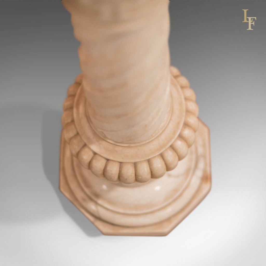 Antique Stand, Alabaster Marble Torchere – London Fine Antiques