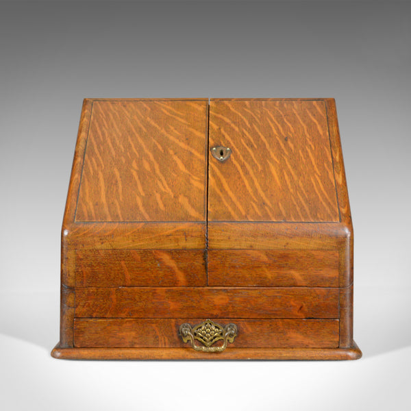 Antique Stationery Cabinet, English, Victorian, Oak, Correspondence Chest c.1900 - London Fine Antiques