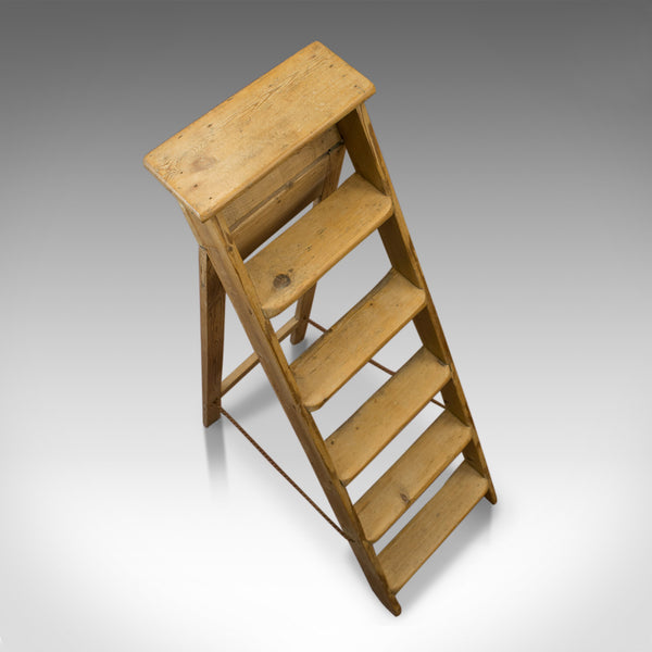 Antique Step Ladder, English, Victorian, Pine, Set of Steps, Display, Circa 1900 - London Fine Antiques