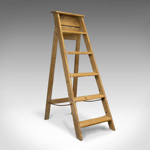 Antique Step Ladder, English, Victorian, Pine, Set of Steps, Display, Circa 1900 - London Fine Antiques