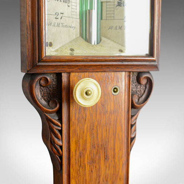 Antique Stick Barometer, Davis Leeds, English, Oak, Scientific Instrument c.1830 - London Fine Antiques