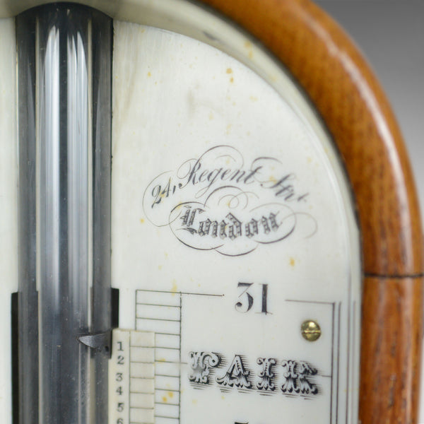 Antique Stick Barometer, Thermometer, Carpenter and Westley, London, Oak, c.1860 - London Fine Antiques
