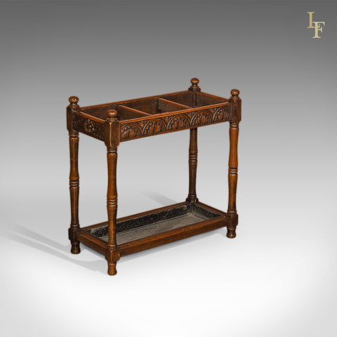 Late Victorian Oak Antique Stick Stand, c.1890 - London Fine Antiques