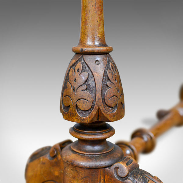 Antique Stretcher Table, Burr Walnut, English, Victorian, Oval, Side, Tea, c1860 - London Fine Antiques