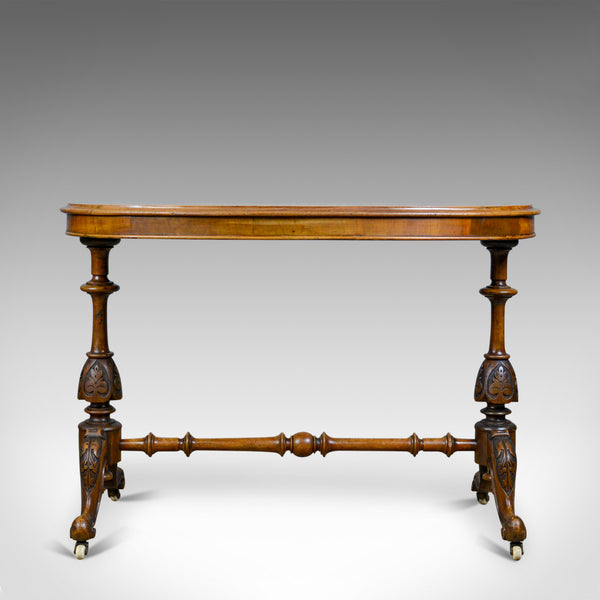 Antique Stretcher Table, Burr Walnut, English, Victorian, Oval, Side, Tea, c1860 - London Fine Antiques