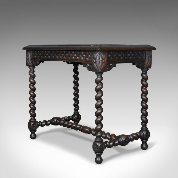 Antique Table, Scottish, Oak, Carved, Barley Twist, Side, Circa 1880 - London Fine Antiques
