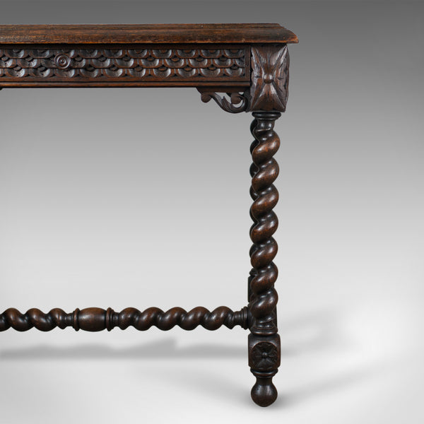 Antique Table, Scottish, Oak, Carved, Barley Twist, Side, Circa 1880 - London Fine Antiques