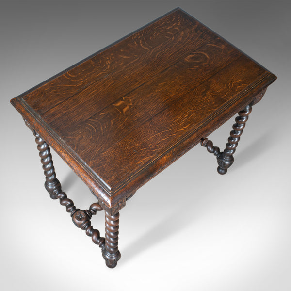 Antique Table, Scottish, Oak, Carved, Barley Twist, Side, Circa 1880 - London Fine Antiques