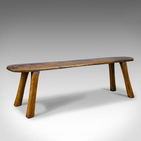 Antique Tavern Bench, Georgian, English, Oak, Three Seater, Circa 1750 - London Fine Antiques