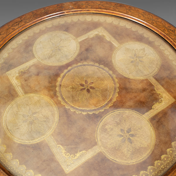 Antique Tea Table, Italian, Mahogany, Leather, Occasional, Side, Circa 1900 - London Fine Antiques