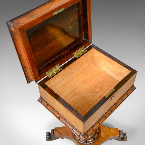 Antique Teapoy, English, William IV, Rosewood, Work Box, 19th Century Circa 1835 - London Fine Antiques