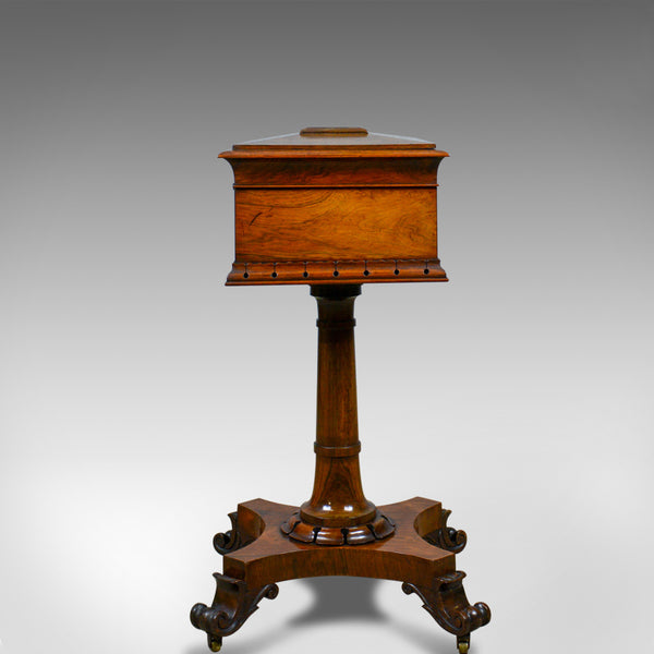 Antique Teapoy, English, William IV, Rosewood, Work Box, 19th Century Circa 1835 - London Fine Antiques