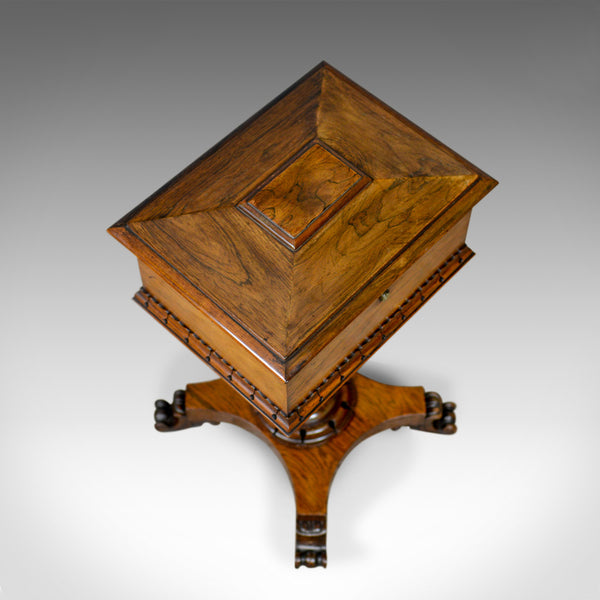 Antique Teapoy, English, William IV, Rosewood, Work Box, 19th Century Circa 1835 - London Fine Antiques