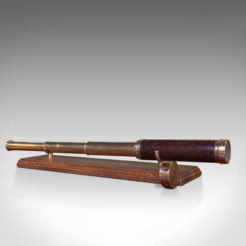 Antique Telescope, English, 3 Draw Refractor, Silberrad Aldgate, 19th Century - London Fine Antiques