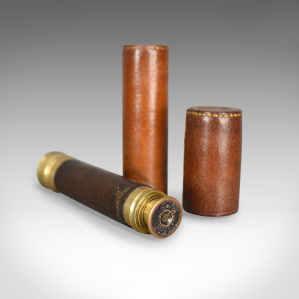 Antique Telescope, Three Draw Pocket Refractor in Leather Case, Circa 1880 - London Fine Antiques