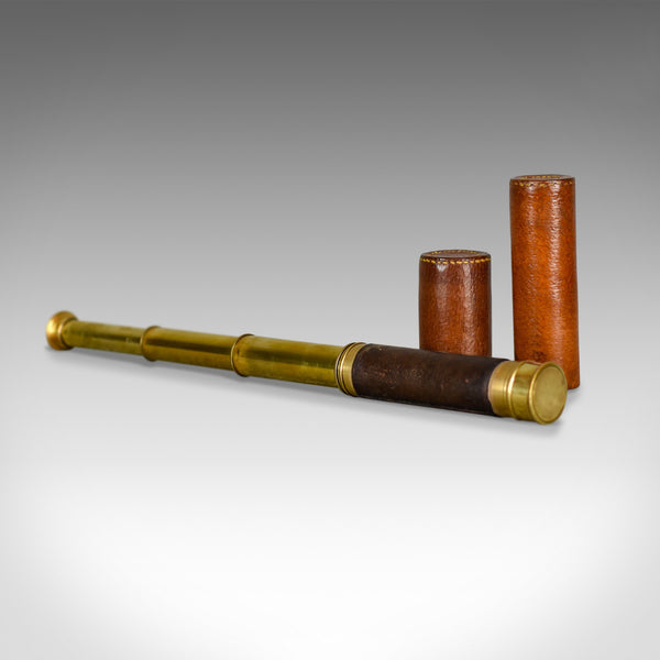 Antique Telescope, Three Draw Pocket Refractor in Leather Case, Circa 1880 - London Fine Antiques