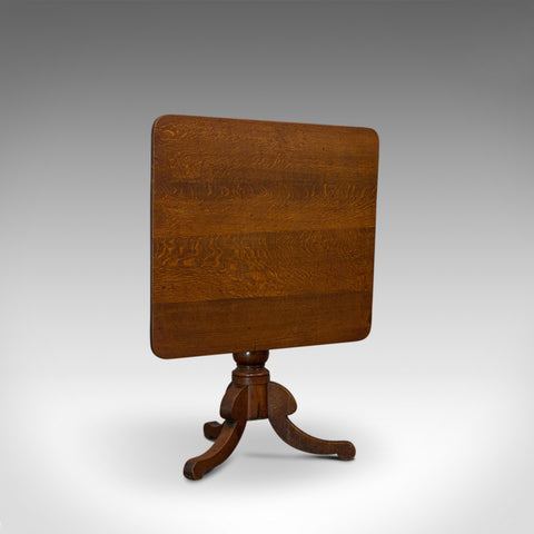 Antique Tilt-Top Table, English, Victorian, Oak, Side, Lamp, Card, Circa 1850 - London Fine Antiques