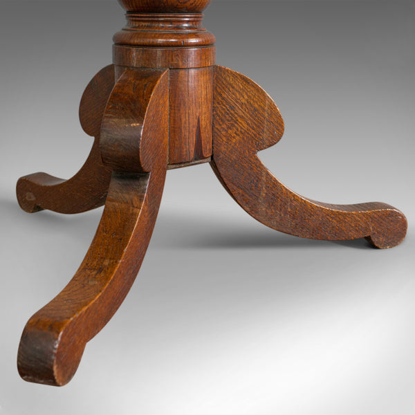 Antique Tilt-Top Table, English, Victorian, Oak, Side, Lamp, Card, Circa 1850 - London Fine Antiques