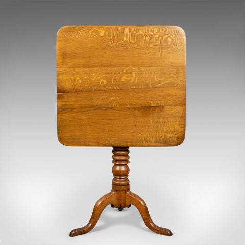 Antique Tilt-Top Table, English, Victorian, Oak, Side, 19th Century, Circa 1870 - London Fine Antiques