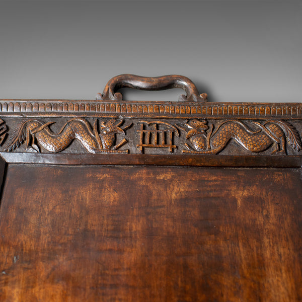 Antique Tray, Oriental, Carved, Teak, Early 20th Century, Circa 1900 - London Fine Antiques