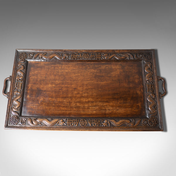 Antique Tray, Oriental, Carved, Teak, Early 20th Century, Circa 1900 - London Fine Antiques