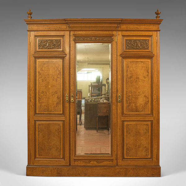 Antique Triple Wardrobe, Scottish, Oak, Compactum, Victorian, Circa 1870 - London Fine Antiques