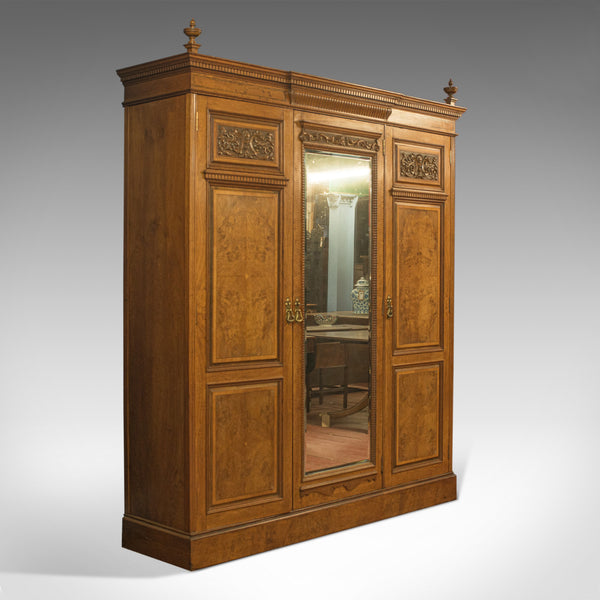 Antique Triple Wardrobe, Scottish, Oak, Compactum, Victorian, Circa 1870 - London Fine Antiques