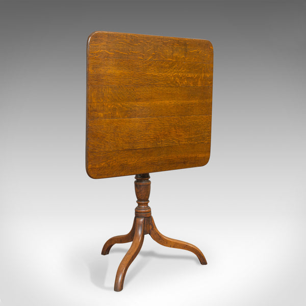 Antique Tripod Table, English, Regency, Tilt-Top, Oak, Side, Circa 1830 - London Fine Antiques