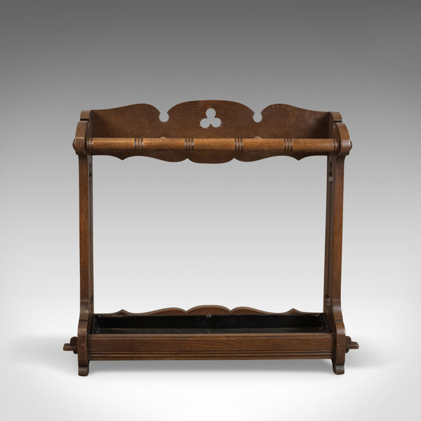 Antique Umbrella Stand, Arts and Crafts Stick Stand, English, Oak, Circa 1890 - London Fine Antiques