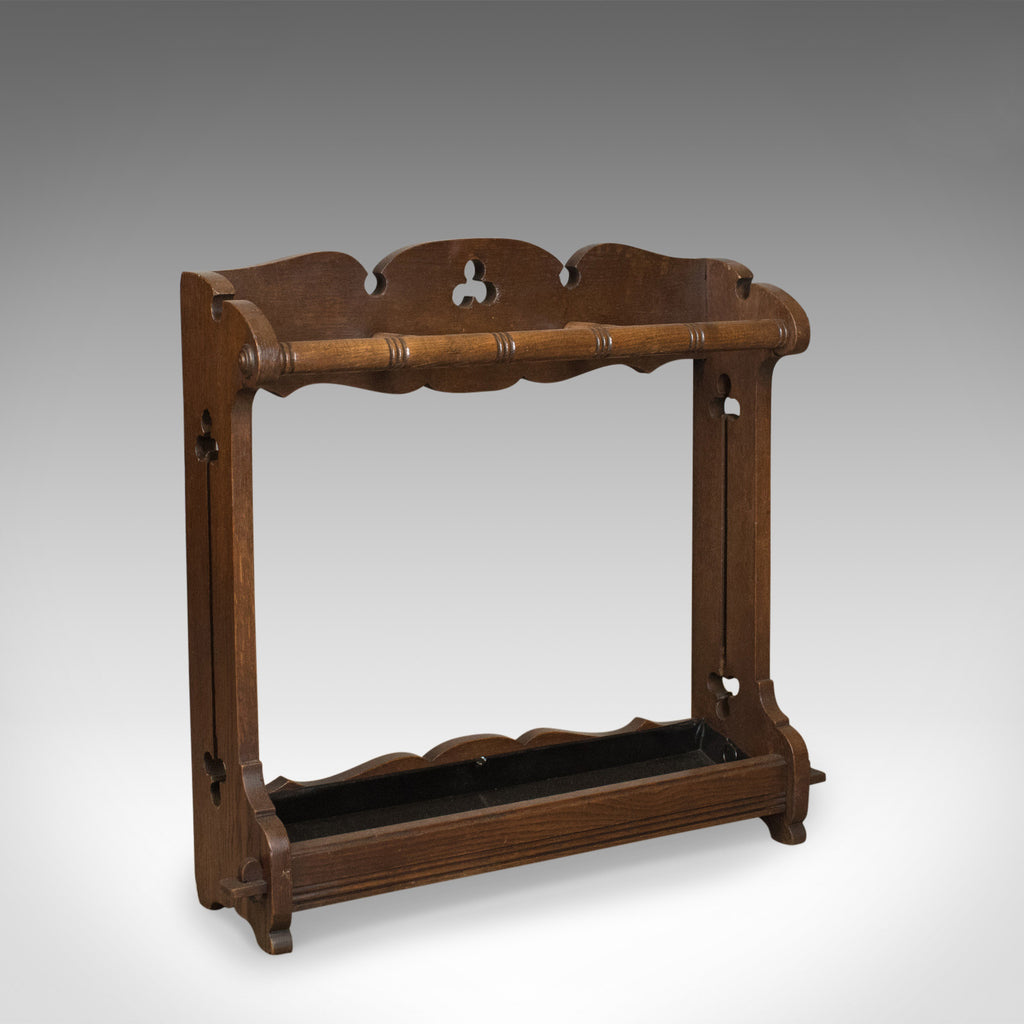 Antique Umbrella Stand, Arts and Crafts Stick Stand, English, Oak, Circa 1890 - London Fine Antiques