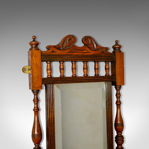 Antique Valet Mirror, English, Edwardian, Small, Walnut, Wall, Circa 1910 - London Fine Antiques