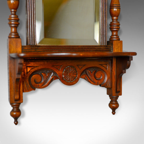 Antique Valet Mirror, English, Edwardian, Small, Walnut, Wall, Circa 1910 - London Fine Antiques
