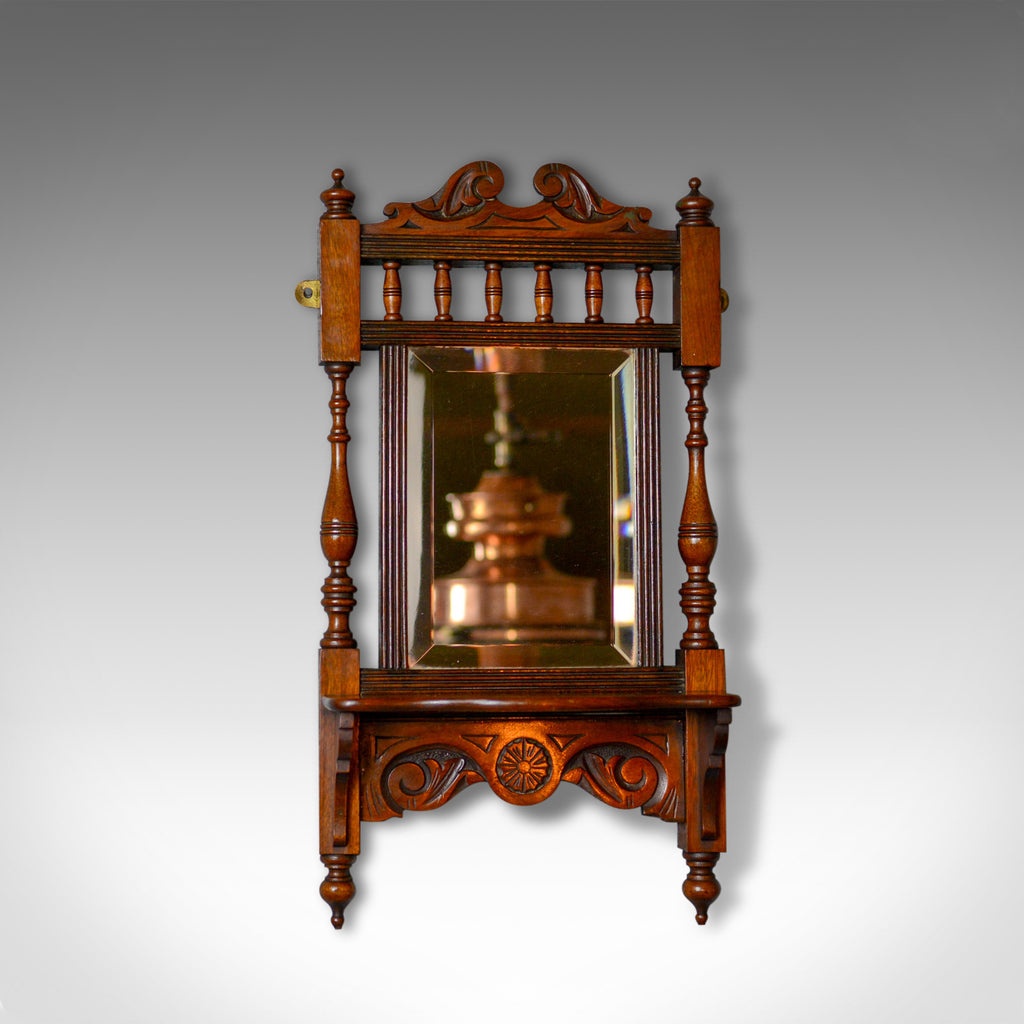 Antique Valet Mirror, English, Edwardian, Small, Walnut, Wall, Circa 1910 - London Fine Antiques