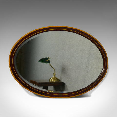 Antique Wall Mirror, English, Edwardian, Ovular, Walnut, Birch, Circa 1910 - London Fine Antiques
