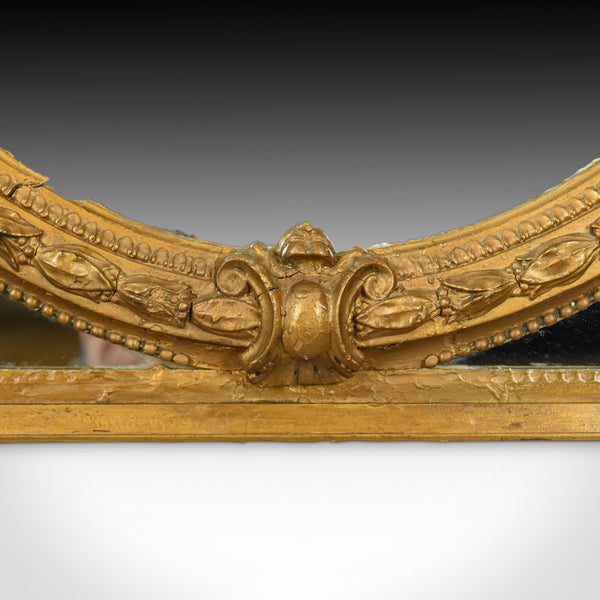 Antique Wall Mirror, English, Victorian, Gilt Gesso, Overmantel, Circa 1850 - London Fine Antiques
