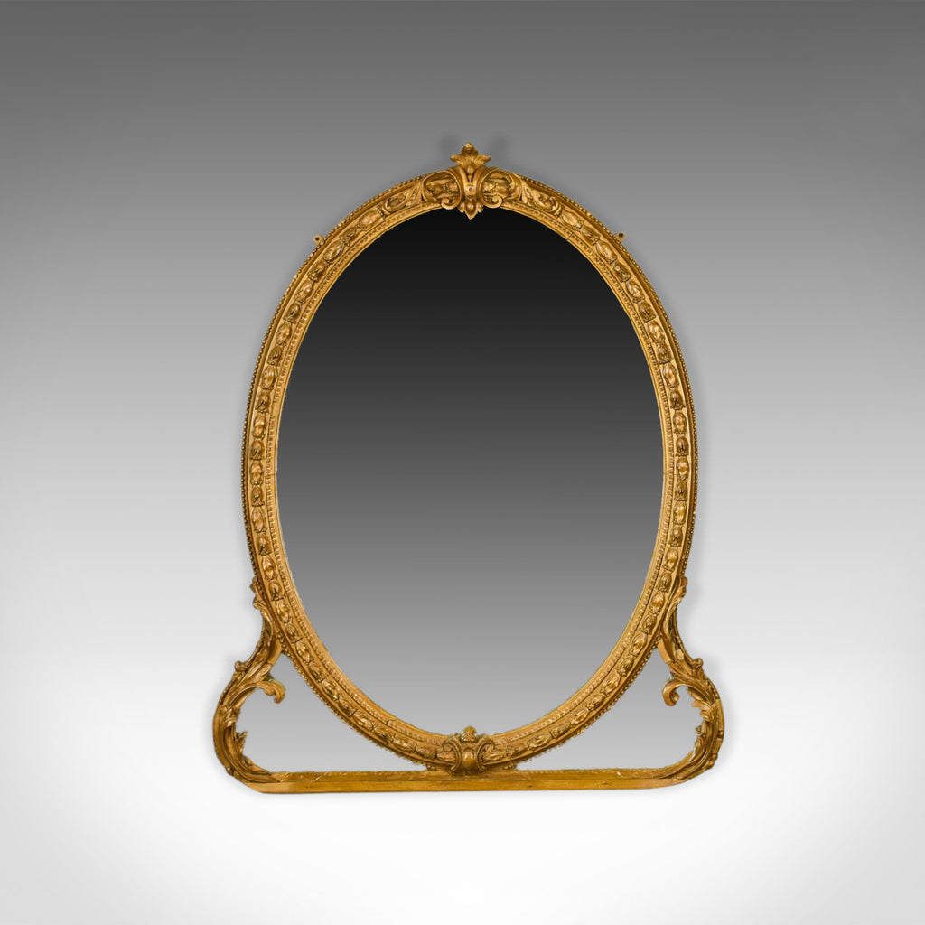Antique Wall Mirror, English, Victorian, Gilt Gesso, Overmantel, Circa 1850 - London Fine Antiques