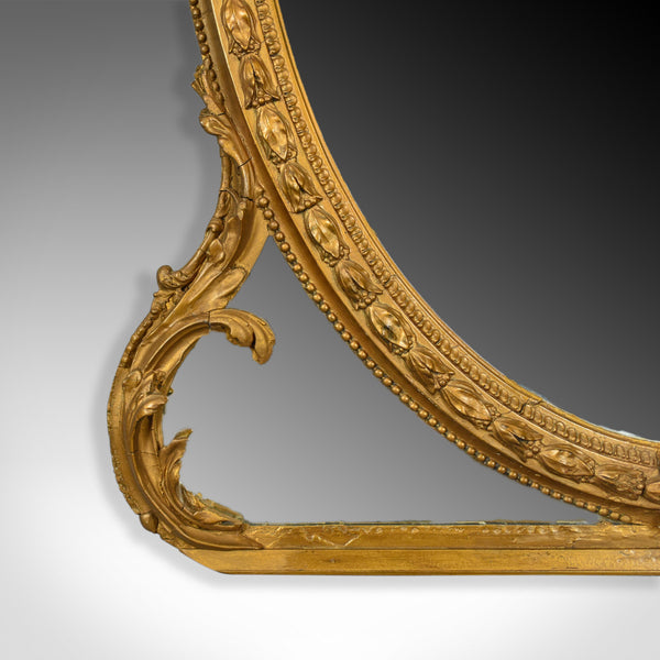 Antique Wall Mirror, English, Victorian, Gilt Gesso, Overmantel, Circa 1850 - London Fine Antiques