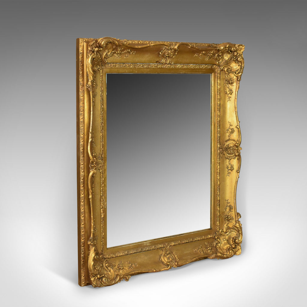 Antique Wall Mirror Gilt Gesso Frame, Overmantel, English Victorian, Circa 1850 - London Fine Antiques