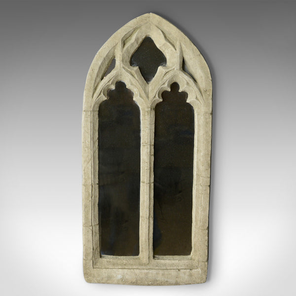 Vintage Wall Mirror, Pugin-esque, Gothic Revival, Stone, Ecclesiastical, C20th - London Fine Antiques