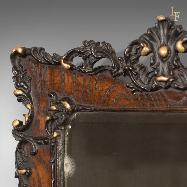 Antique Wall Mirror in Oak Frame, Late Victorian, English c.1890 - London Fine Antiques