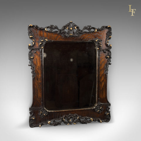 Antique Wall Mirror in Oak Frame, Late Victorian, English c.1890 - London Fine Antiques