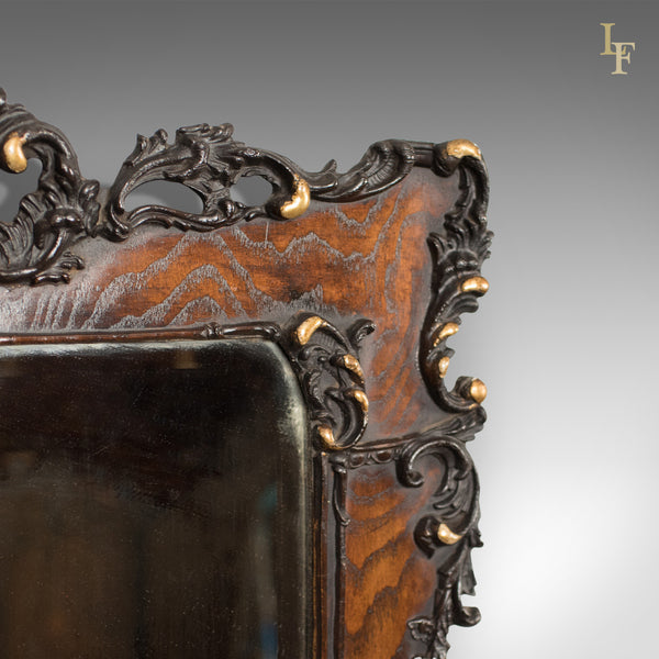 Antique Wall Mirror in Oak Frame, Late Victorian, English c.1890 - London Fine Antiques